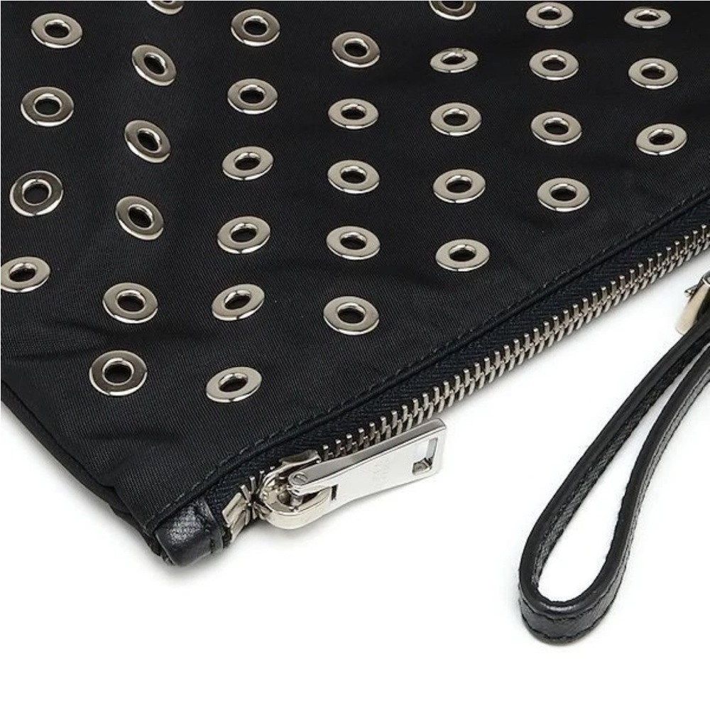 Prada Black Wristlet with Silver Eyelets - Picture 7 of 12